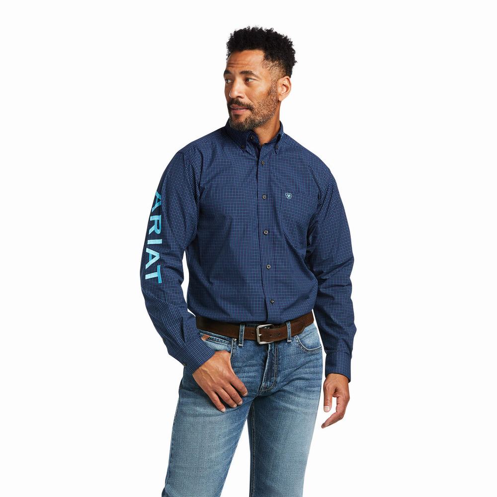 Camicie Ariat Pro Series Team Sully Fitted Uomo Blu Marino | IT309UWNE