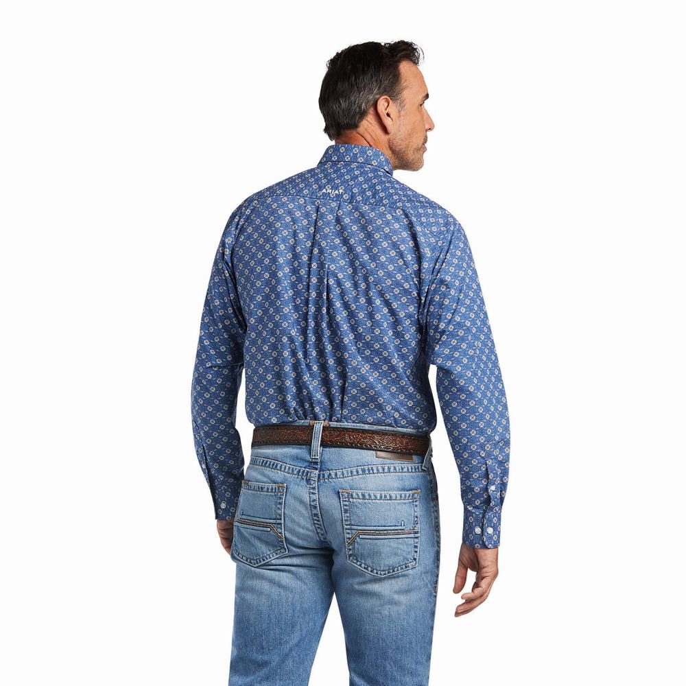 Camicie Ariat Qhama Classiche Fit Uomo Blu Profondo | IT871QLTB