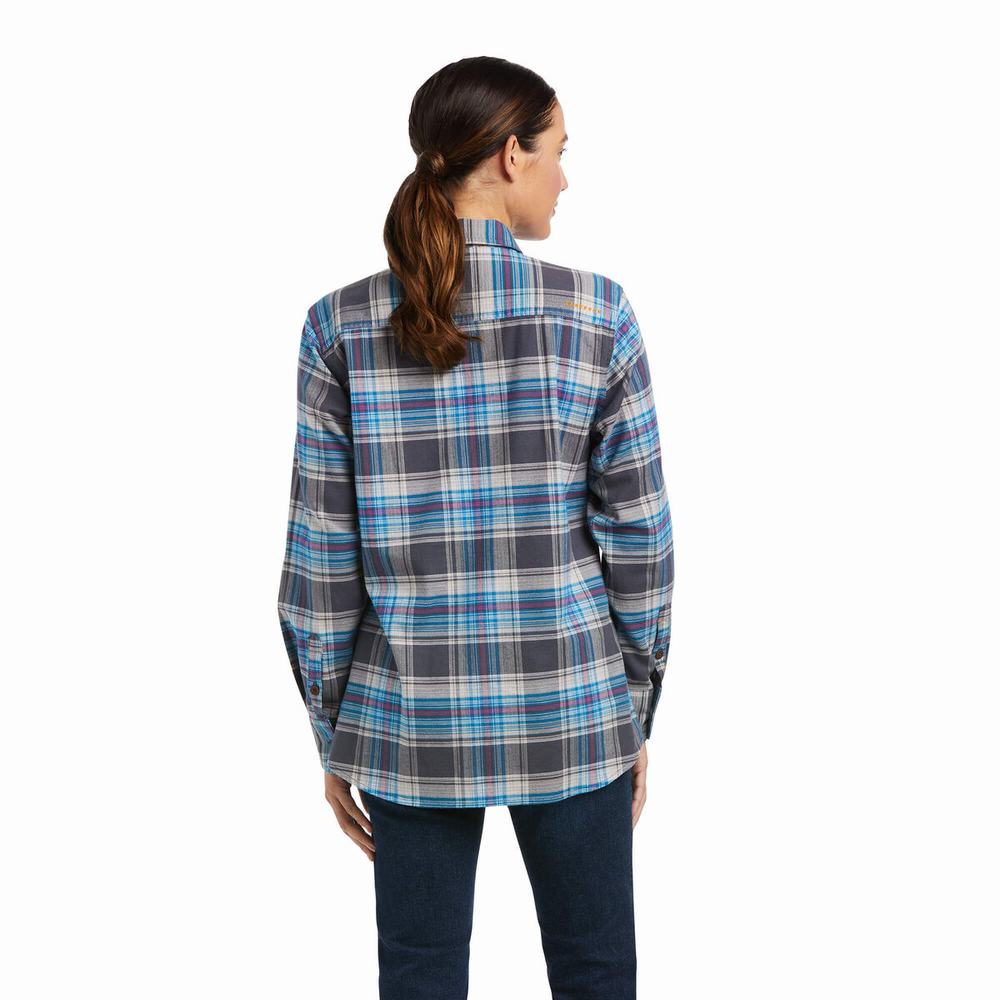 Camicie Ariat Rebar Flannel DuraStretch Donna Grigie | IT620SGIE