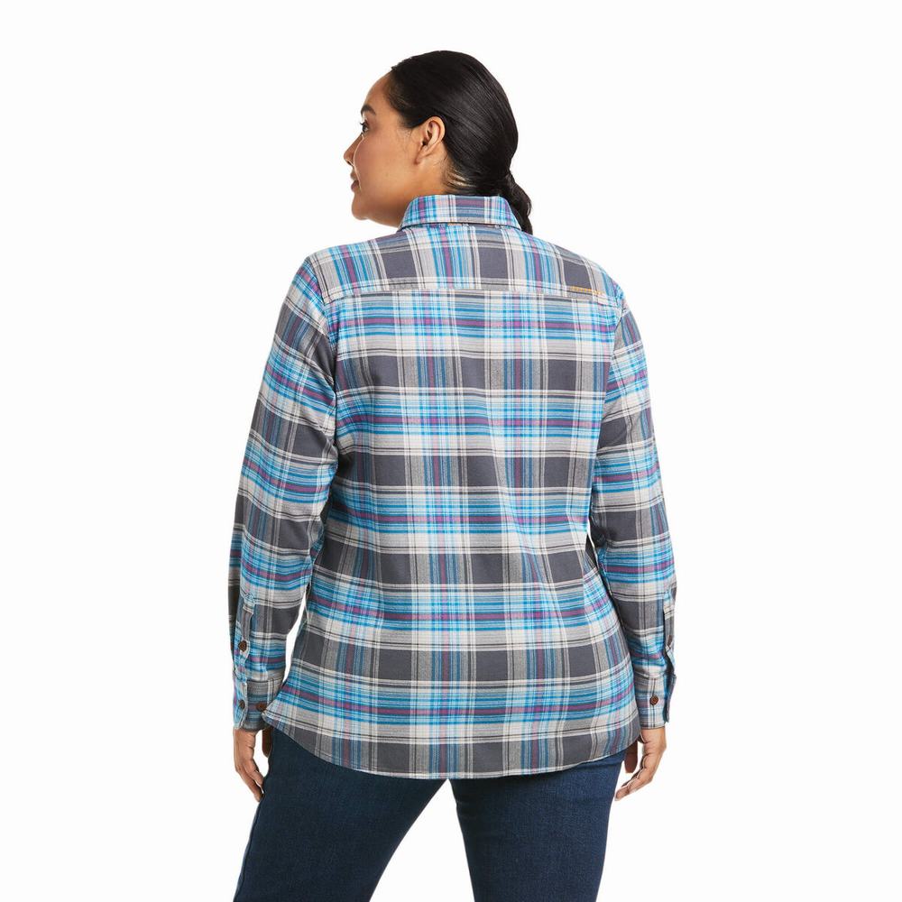 Camicie Ariat Rebar Flannel DuraStretch Donna Grigie | IT620SGIE