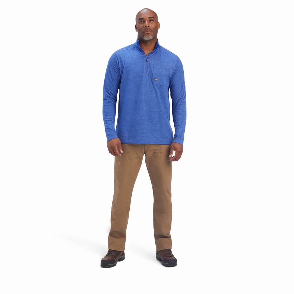 Camicie Ariat Rebar Foundation 1/4 Zip Uomo Colorate | IT589TCXP