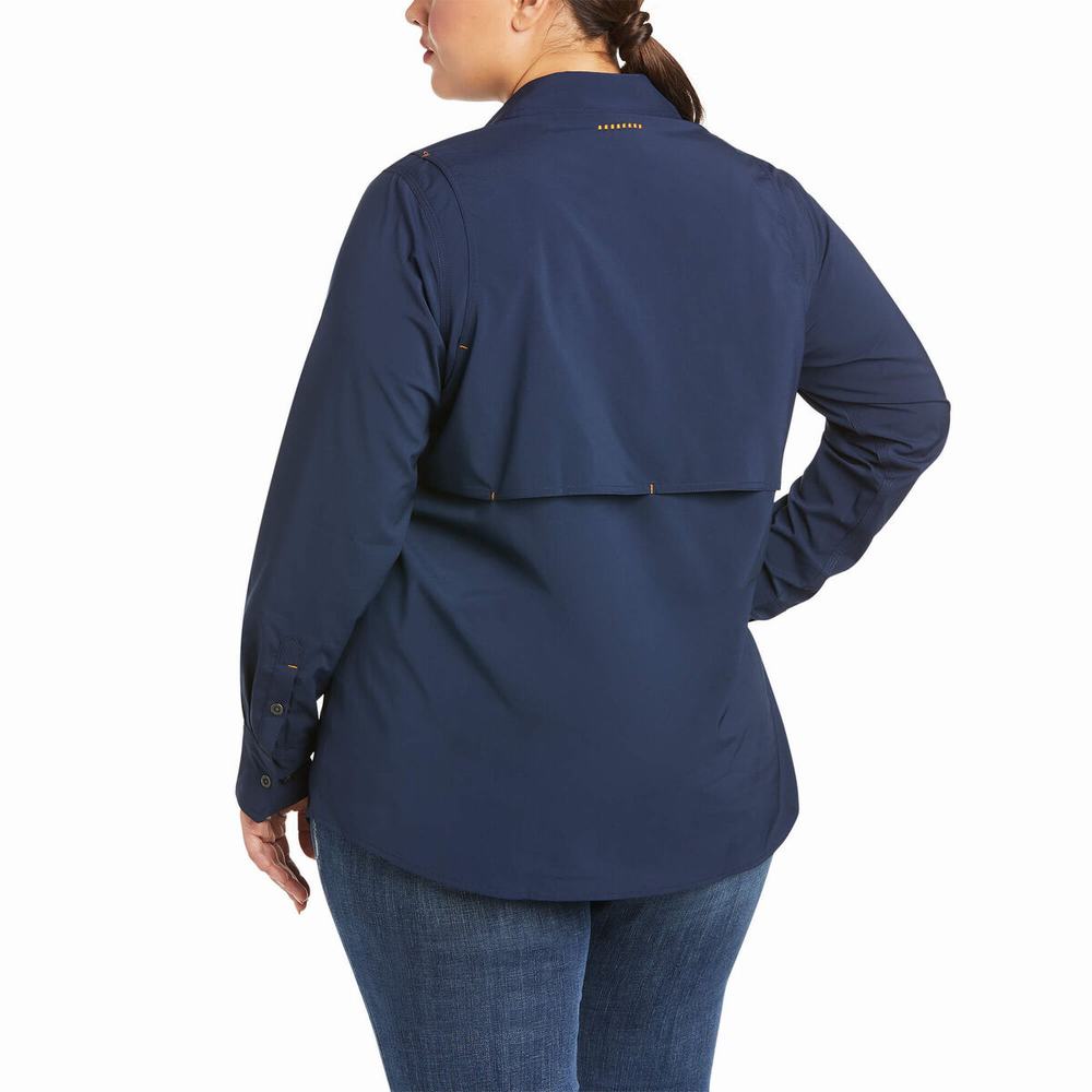 Camicie Ariat Rebar Made Tough VentTEK DuraStretch Donna Blu Marino | IT640GKSI