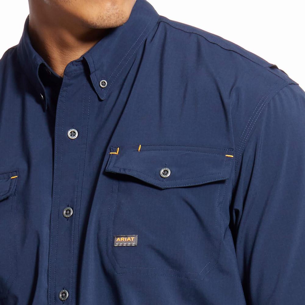 Camicie Ariat Rebar Made Tough VentTEK DuraStretch Uomo Blu Marino | IT861UIBE