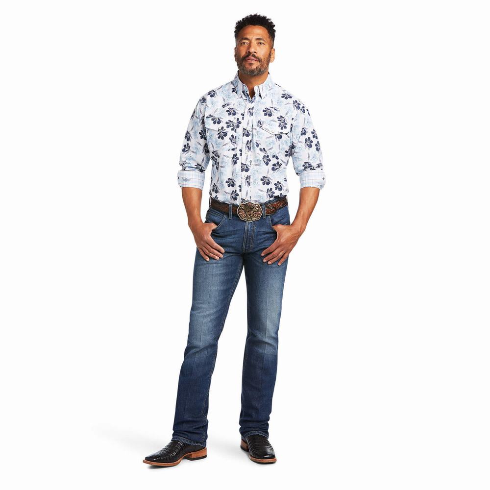 Camicie Ariat Relentless Adamant Stretch Classiche Fit Snap Uomo Bianche | IT697KCON