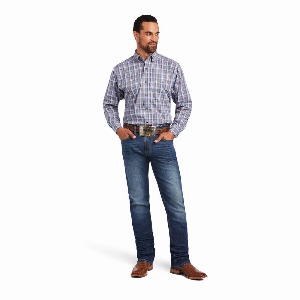 Camicie Ariat Relentless Agility Stretch Classiche Fit Uomo Blu | IT863UVRJ