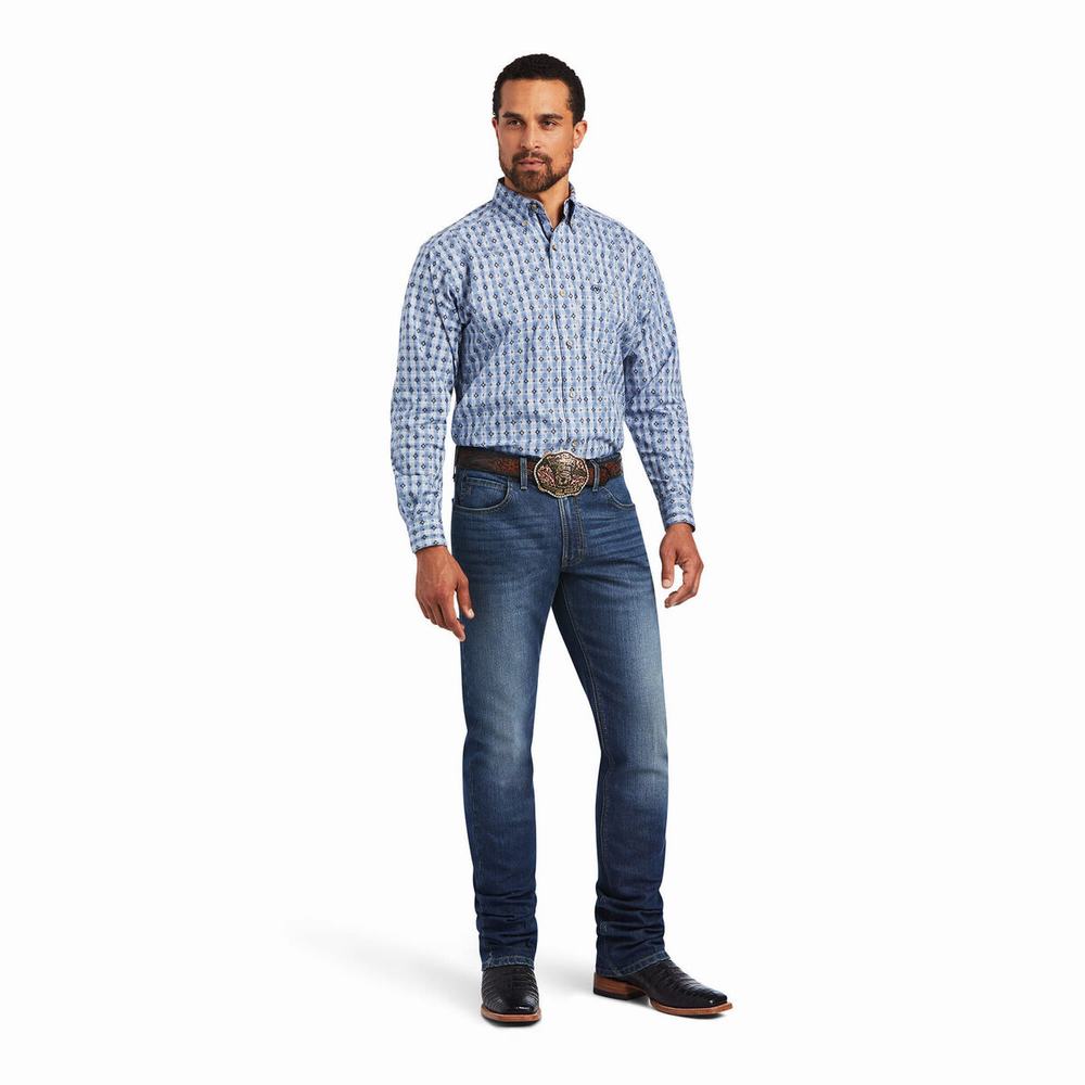 Camicie Ariat Relentless Concrete Stretch Classiche Fit Uomo Blu | IT601AZQS