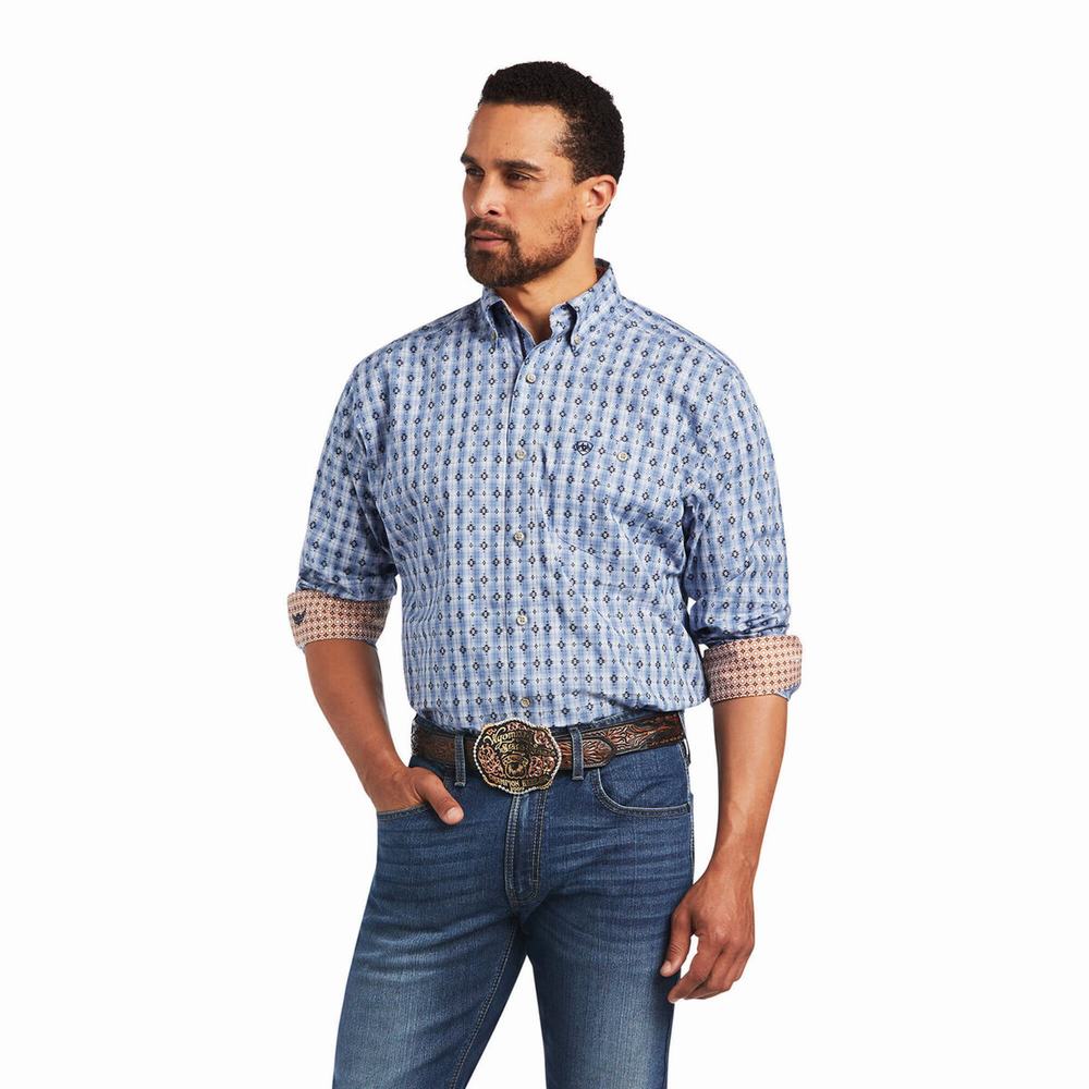 Camicie Ariat Relentless Concrete Stretch Classiche Fit Uomo Blu | IT601AZQS