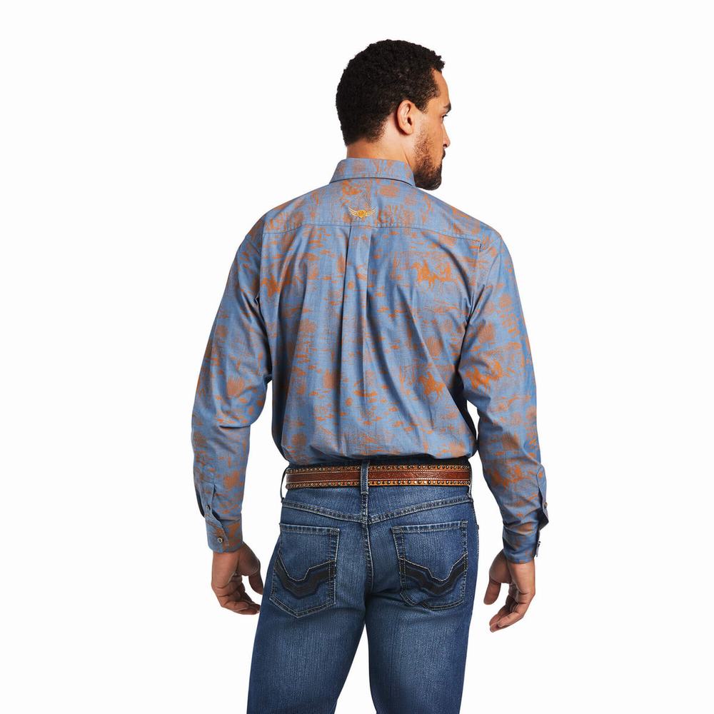 Camicie Ariat Relentless Cordage Stretch Classiche Fit Uomo Blu | IT216OSWI