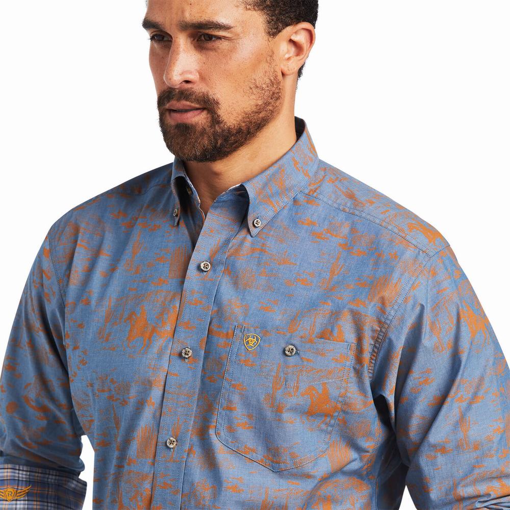 Camicie Ariat Relentless Cordage Stretch Classiche Fit Uomo Blu | IT216OSWI