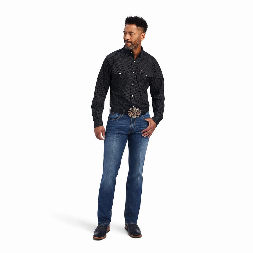 Camicie Ariat Relentless Resilient Stretch Classiche Fit Snap Uomo Nere | IT571LZIS