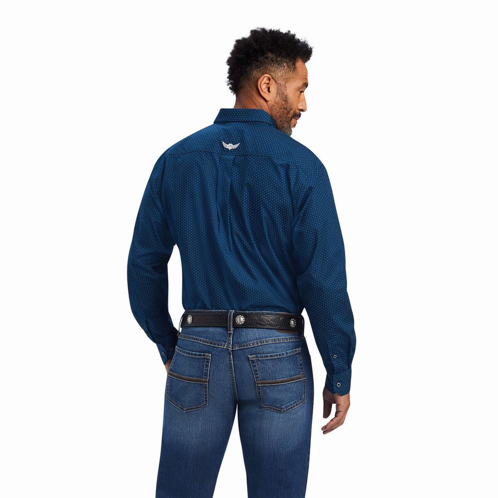 Camicie Ariat Relentless Skillful Stretch Classiche Fit Uomo Blu Marino | IT263YVRW