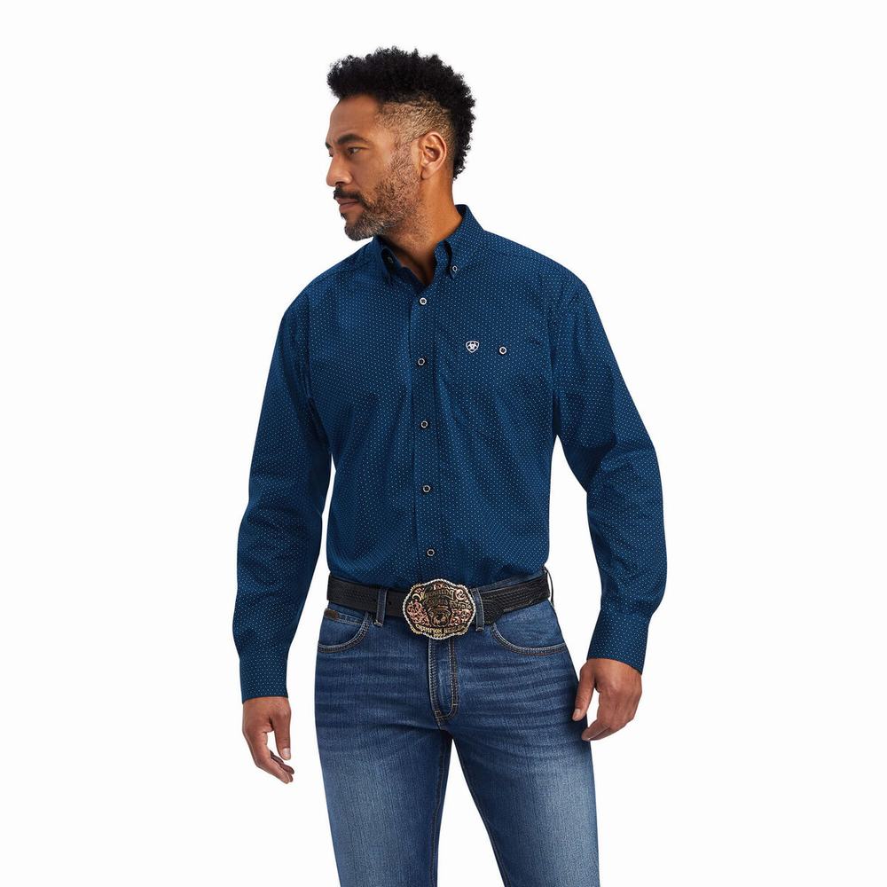 Camicie Ariat Relentless Skillful Stretch Classiche Fit Uomo Blu Marino | IT263YVRW