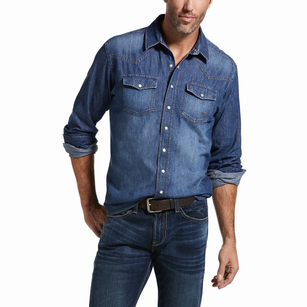 Camicie Ariat Retro Fit Uomo Grigie | IT903HAVO