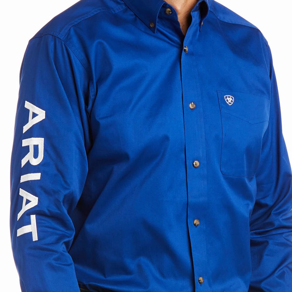 Camicie Ariat Team Logo Twill Fitted Uomo Bianche | IT869QFLG