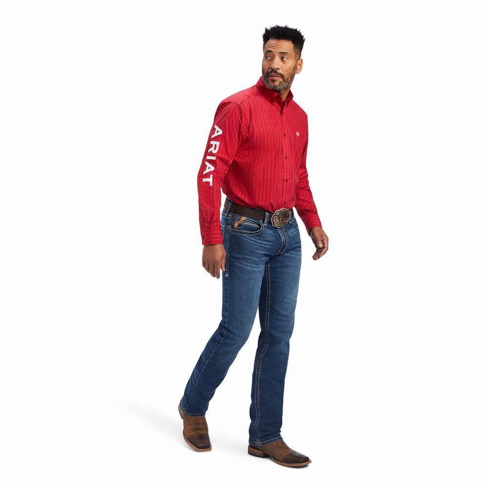 Camicie Ariat Team Maximus Classiche Fit Uomo Rosse | IT721UVEZ