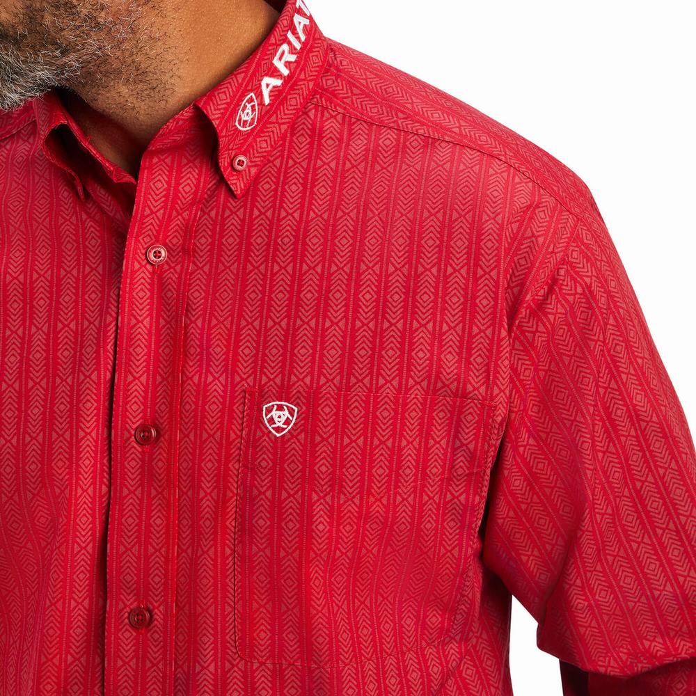 Camicie Ariat Team Maximus Classiche Fit Uomo Rosse | IT721UVEZ