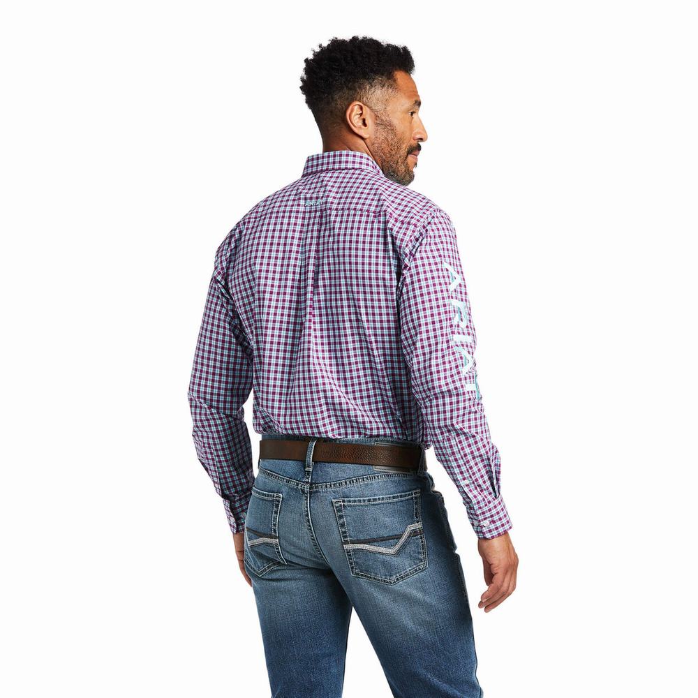 Camicie Ariat Team Tundra Fitted Uomo Blu Reale Viola | IT814OSZL