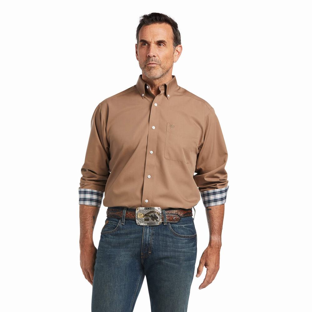 Camicie Ariat Wrinkle Free Solid Classiche Fit Uomo Colorate | IT218JSZF