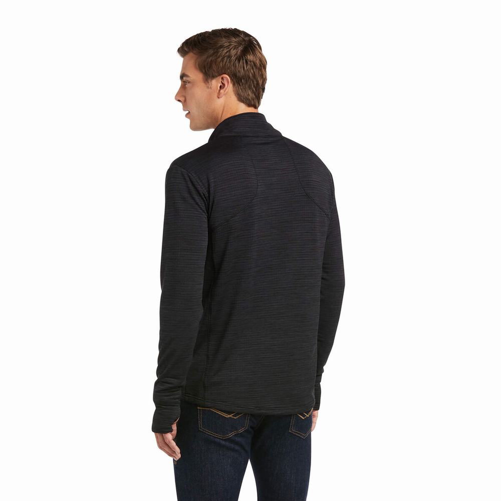 English Riding Ariat Gridwork 1/4 Zip Uomo Nere | IT967ZKEN