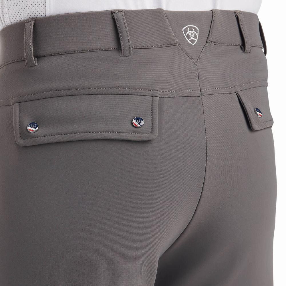 English Riding Pants Ariat Tri Factor Grip Uomo Viola Grigie | IT631VPNW