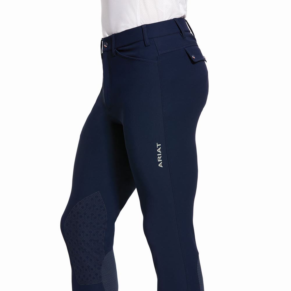 English Riding Pants Ariat Tri Factor Grip Uomo Blu Marino | IT925TSGB