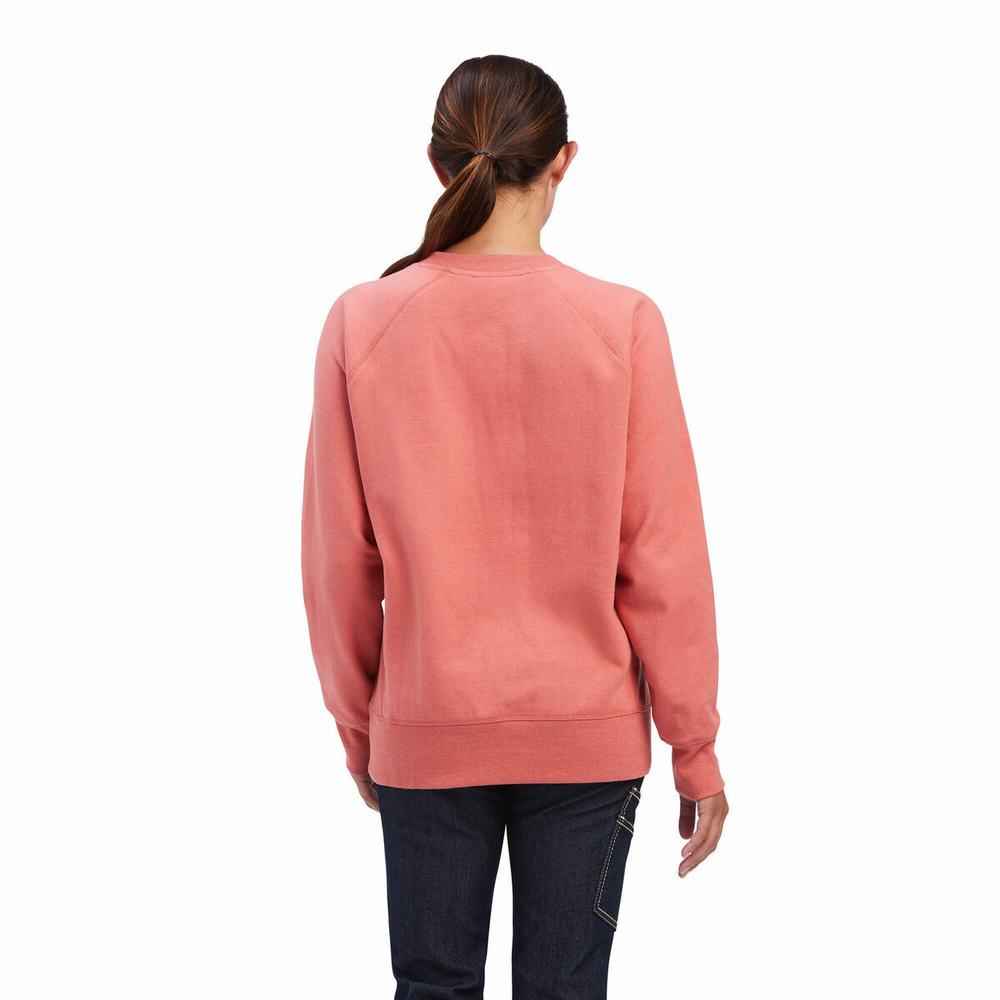 Felpe Ariat Rebar Workman Washed Fleece Donna Rosa | IT341ZPXS