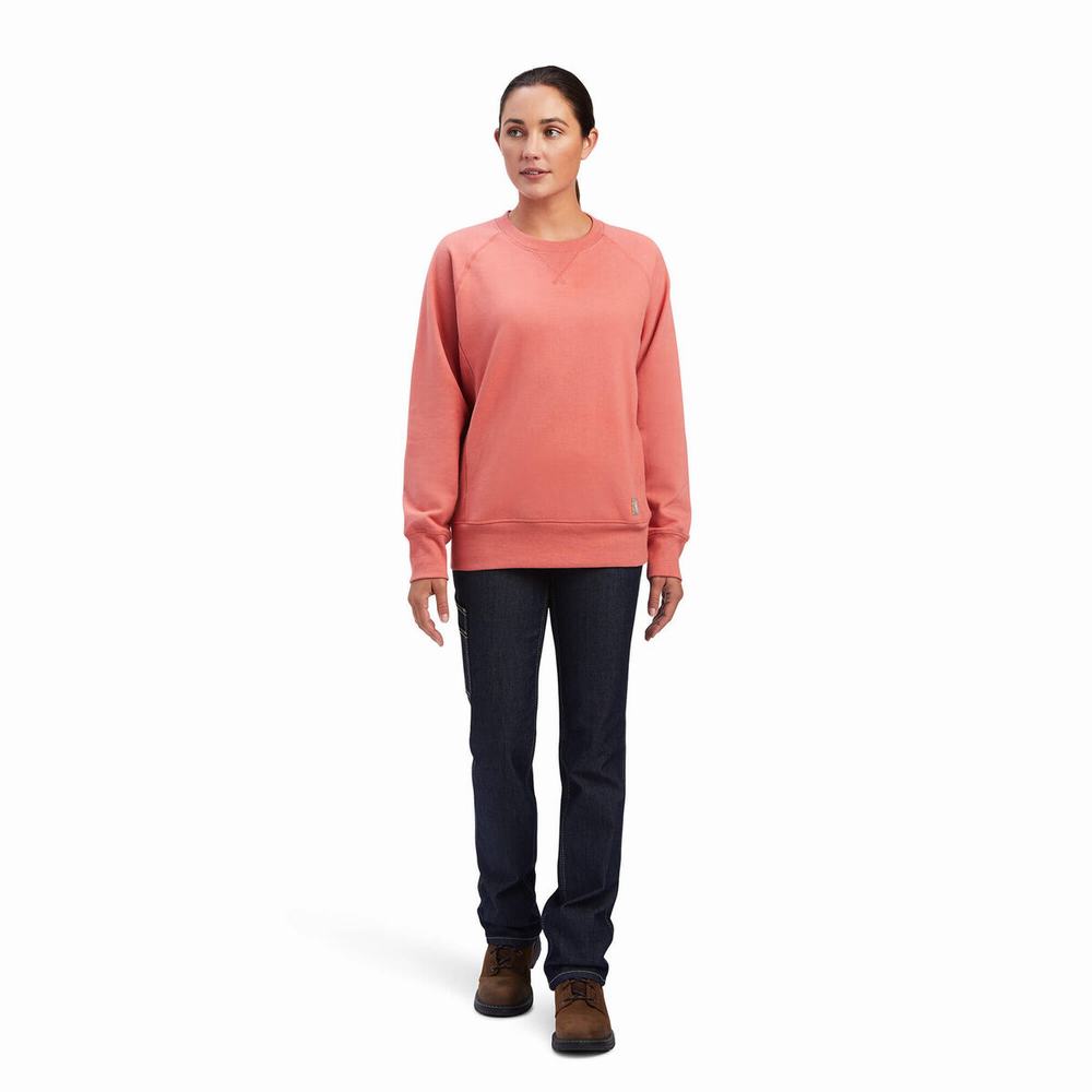 Felpe Ariat Rebar Workman Washed Fleece Donna Rosa | IT341ZPXS