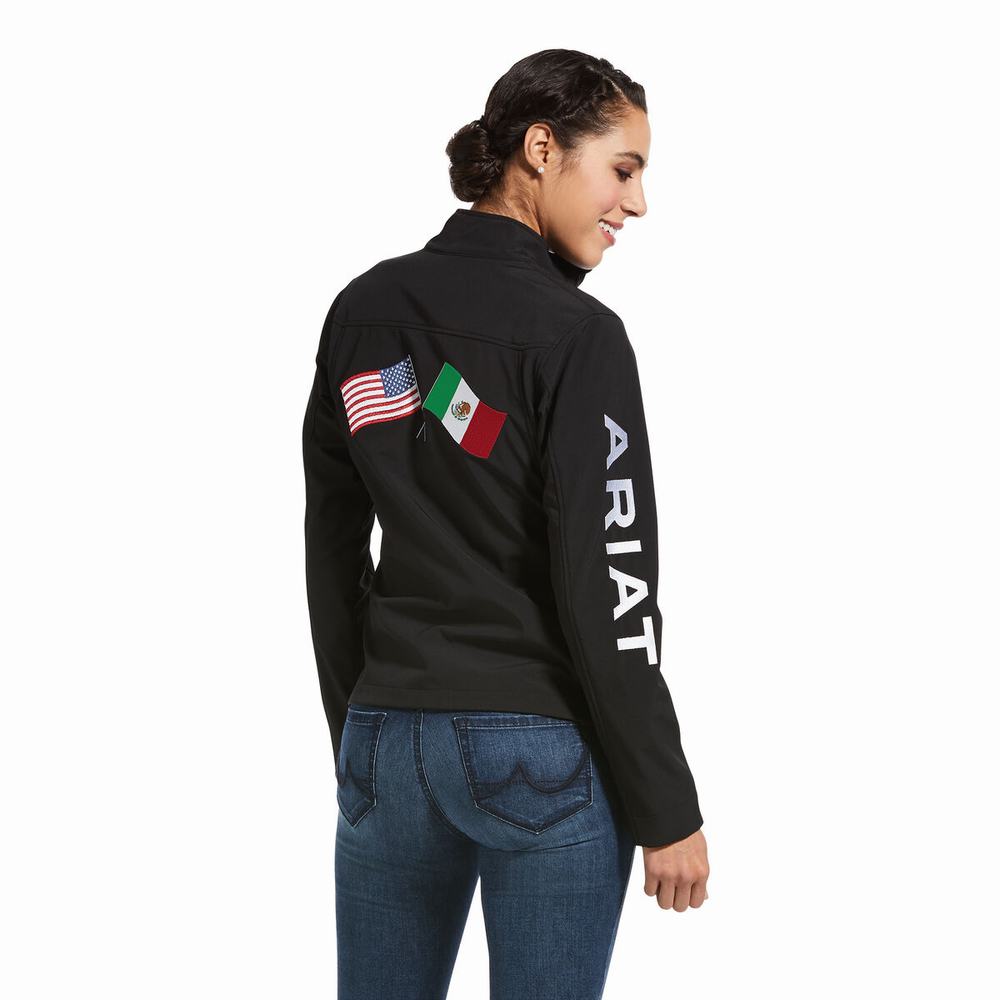 Giacca Ariat Classiche Team USA/MEX Softshell Donna Nere | IT537KQJY