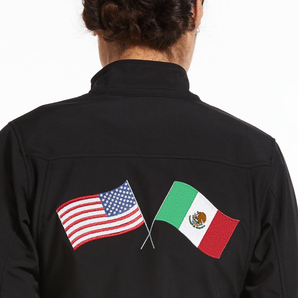 Giacca Ariat Classiche Team USA/MEX Softshell Donna Nere | IT537KQJY