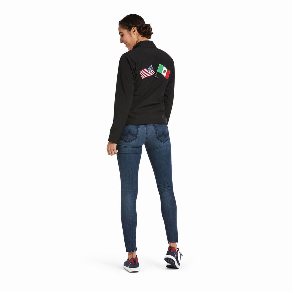 Giacca Ariat Classiche Team USA/MEX Softshell Donna Nere | IT537KQJY