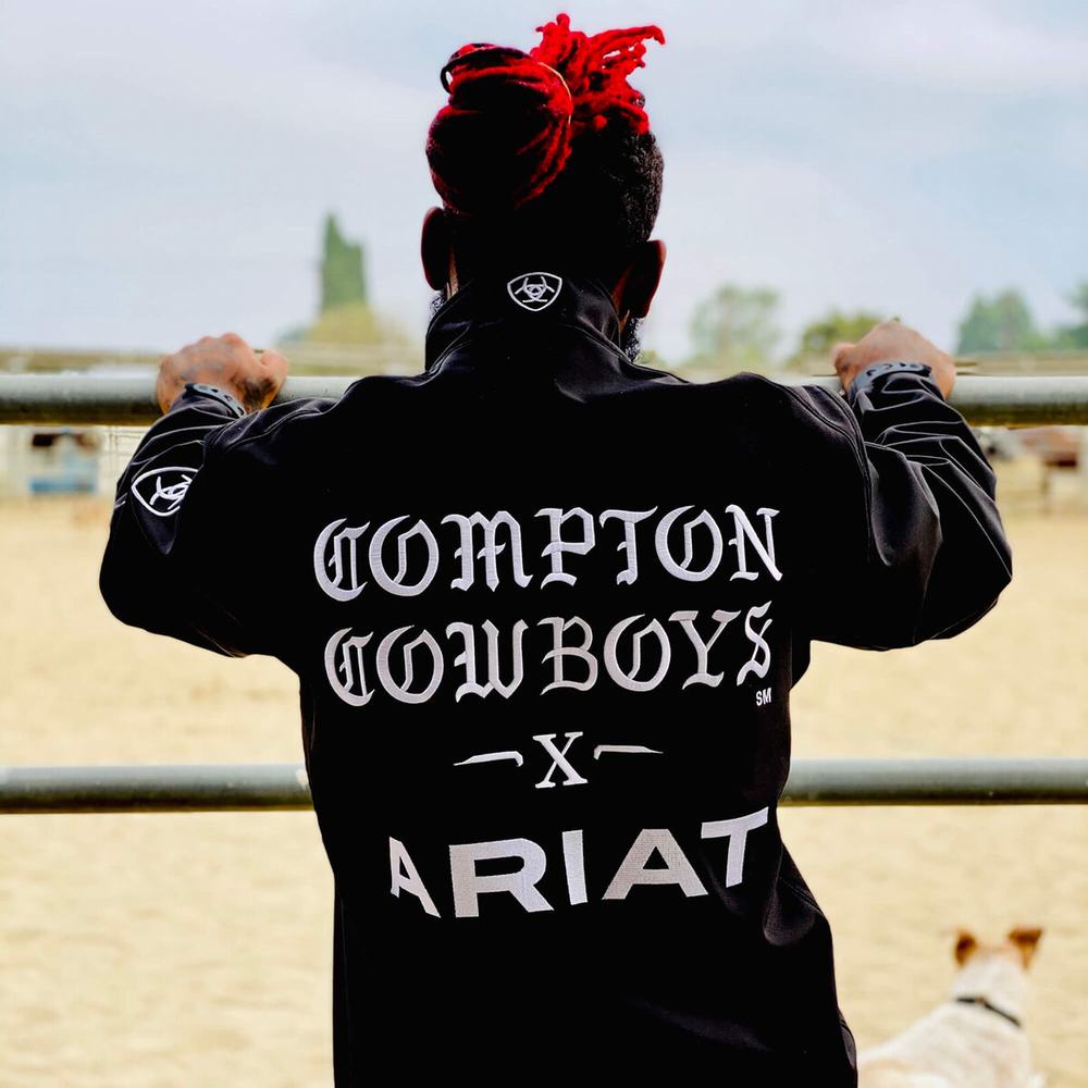 Giacca Ariat Compton Cowboys Logo 2.0 Softshell Uomo Nere | IT514DAMF