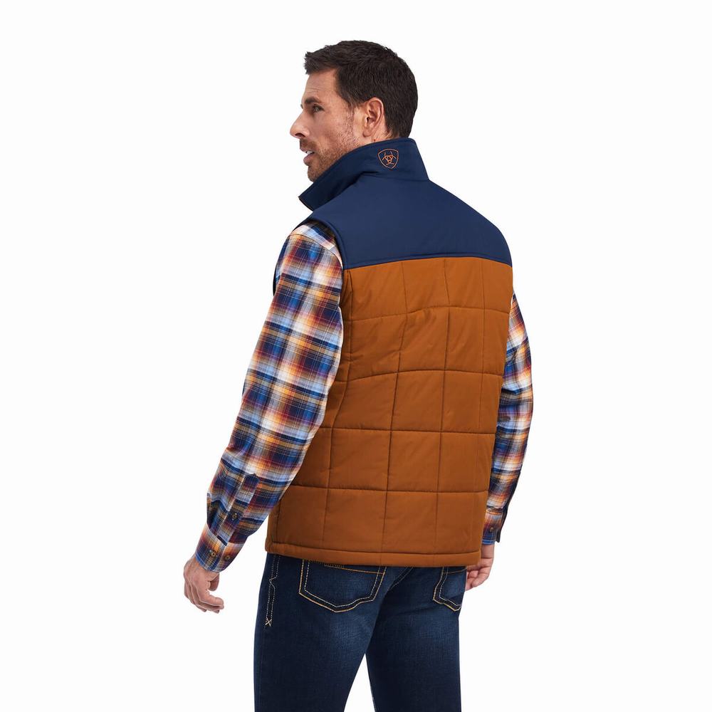 Giacca Ariat Crius Insulated Uomo Marroni Blu Marino | IT480KJTZ