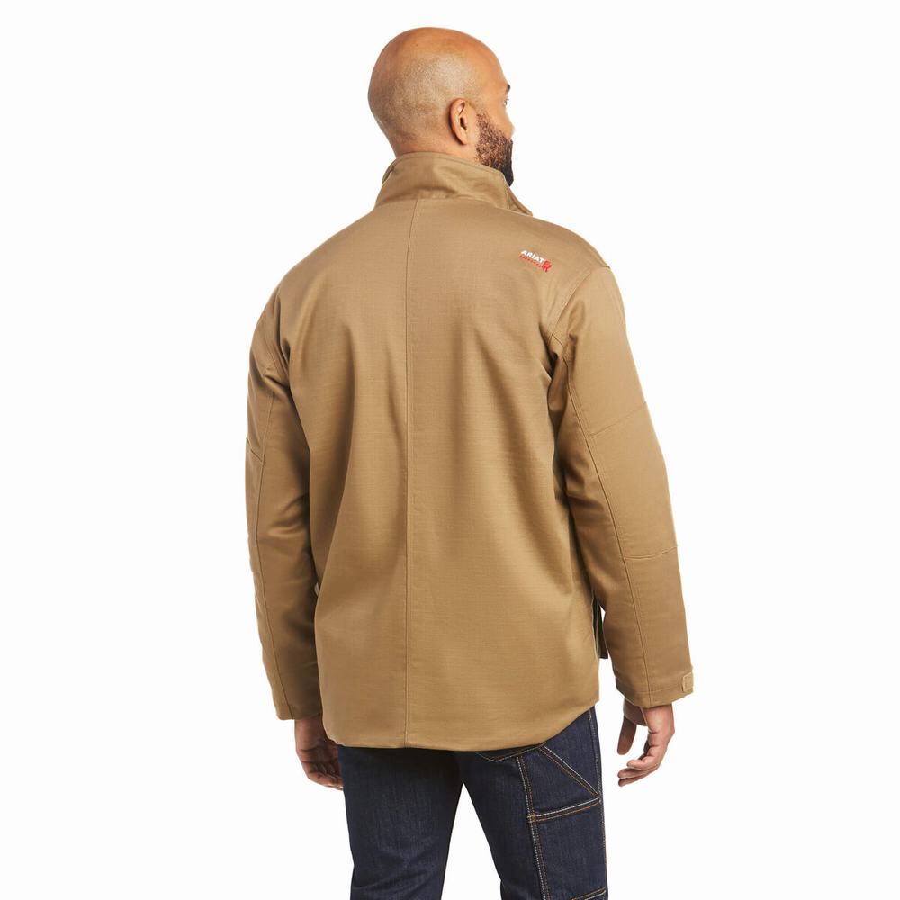 Giacca Ariat FR Tela Stretch Uomo Khaki | IT798RXEB