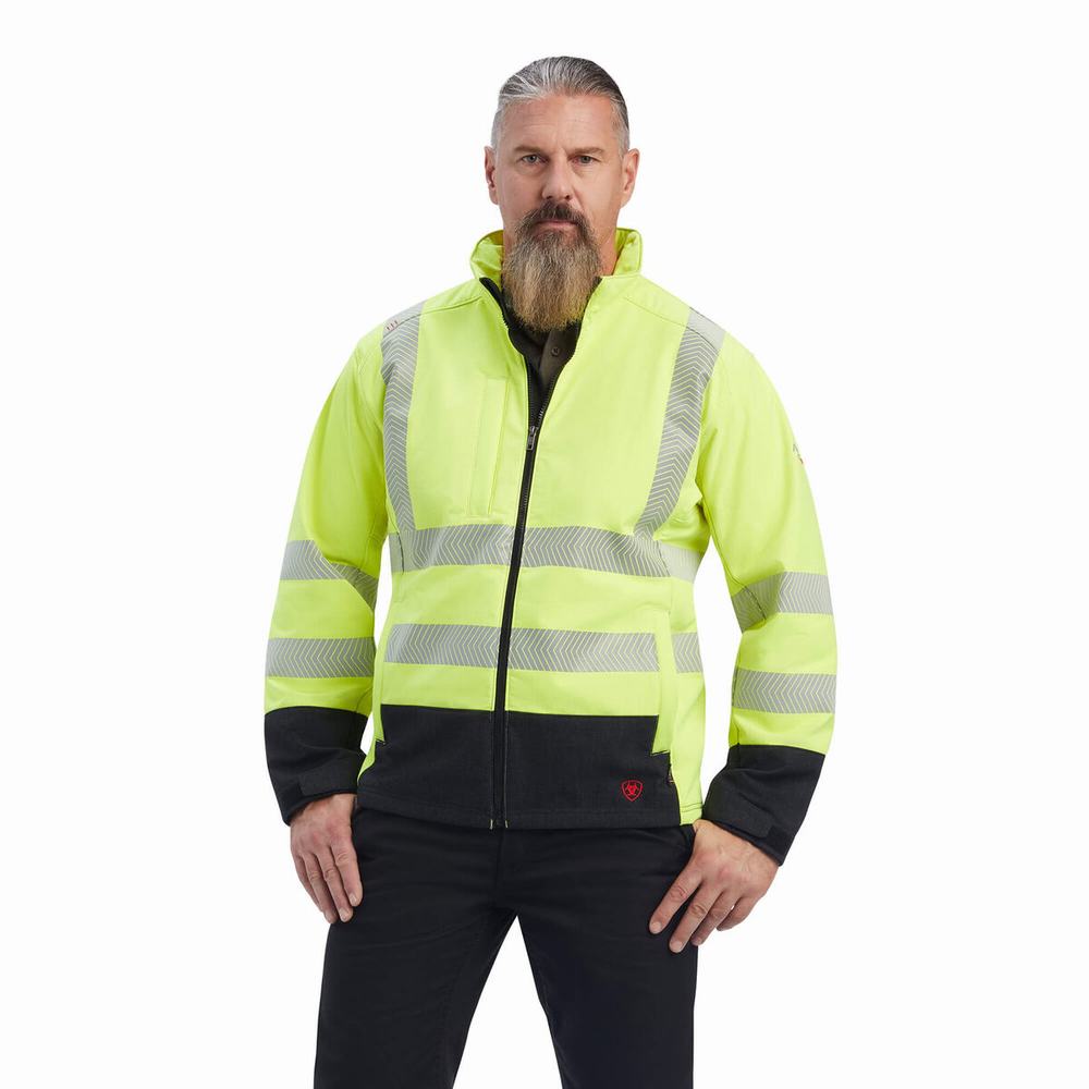 Giacca Ariat FR Vernon Hi-Vis Softshell Uomo Gialle | IT158PGYI