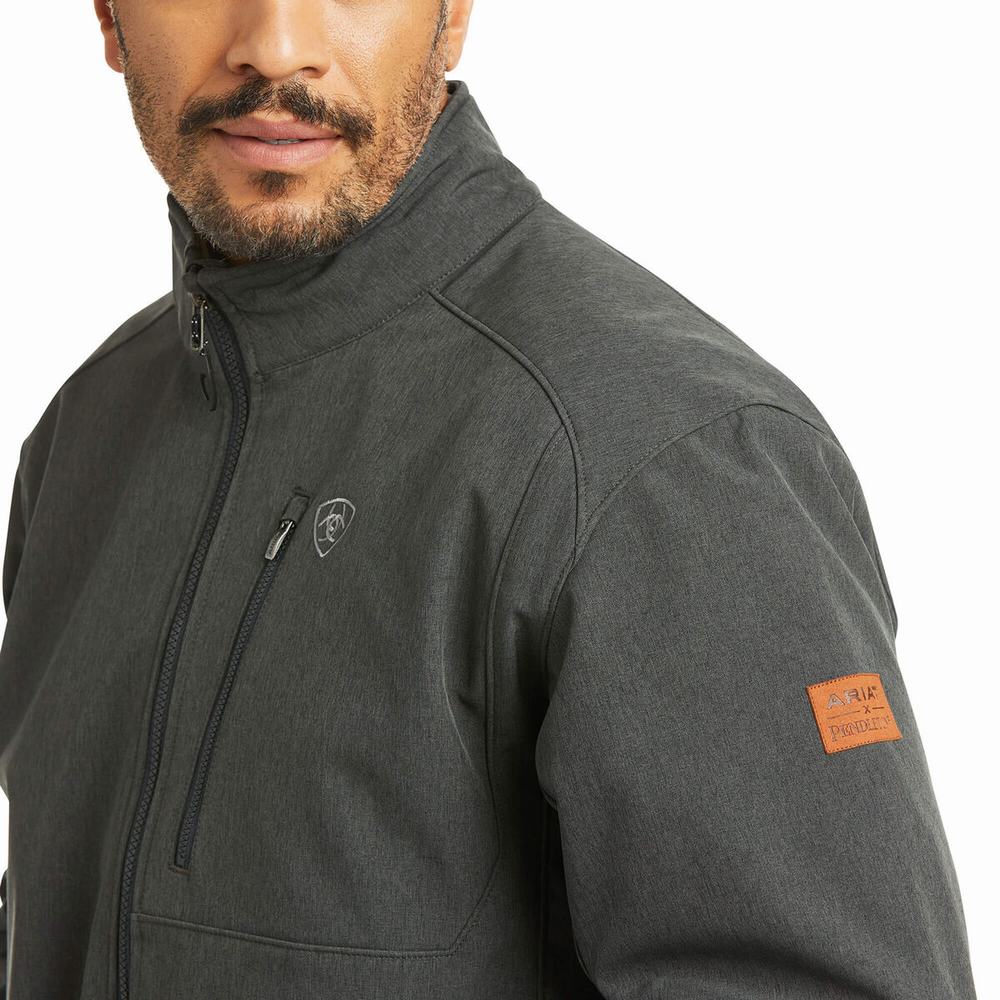 Giacca Ariat Pendleton Logo 2.0 Softshell Uomo Grigie Strisce | IT158ATRB