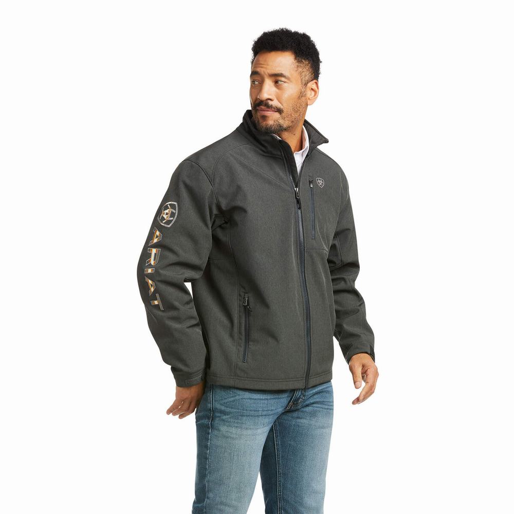 Giacca Ariat Pendleton Logo 2.0 Softshell Uomo Grigie Strisce | IT158ATRB