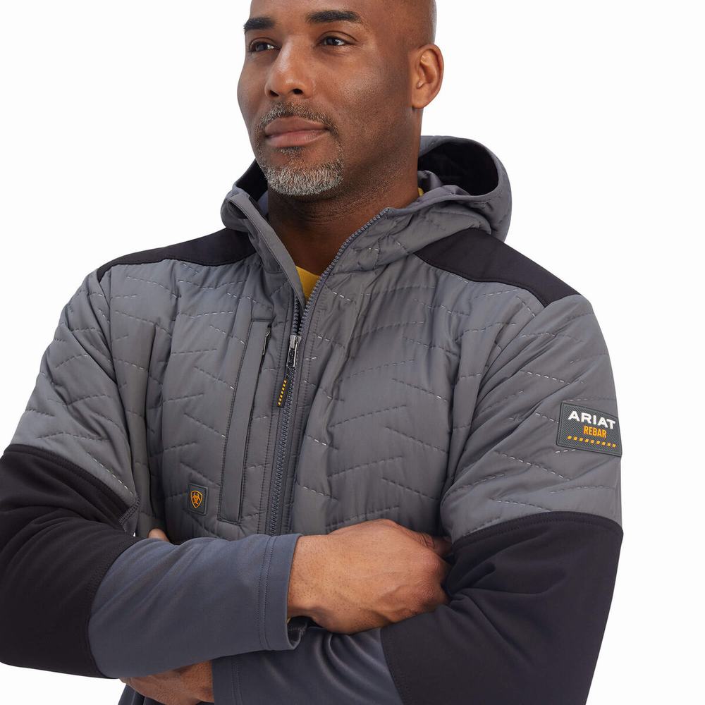 Giacca Ariat Rebar Cloud 9 Insulated Uomo Grigie | IT481KBTA