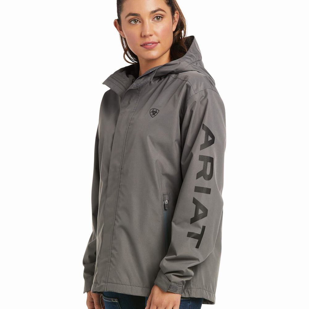 Giacca Ariat Rebar Stormshell Logo Impermeabili Donna Grigie Nere | IT325ADMX