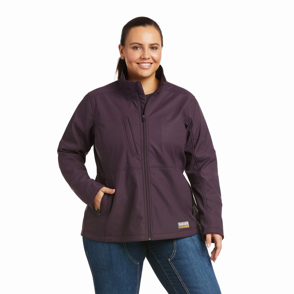 Giacca Ariat Rebar Stretch Tela Softshell Donna Viola | IT750RSLW