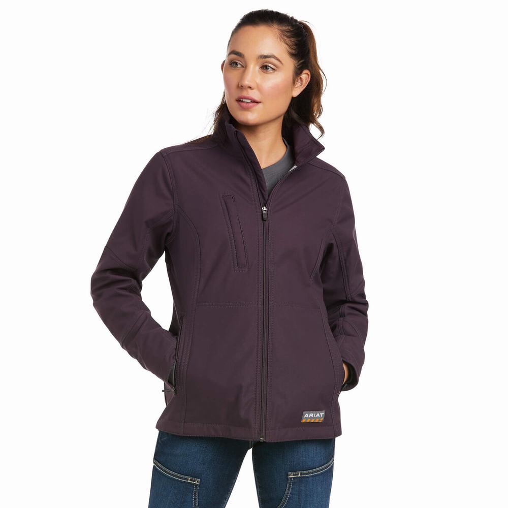 Giacca Ariat Rebar Stretch Tela Softshell Donna Viola | IT750RSLW