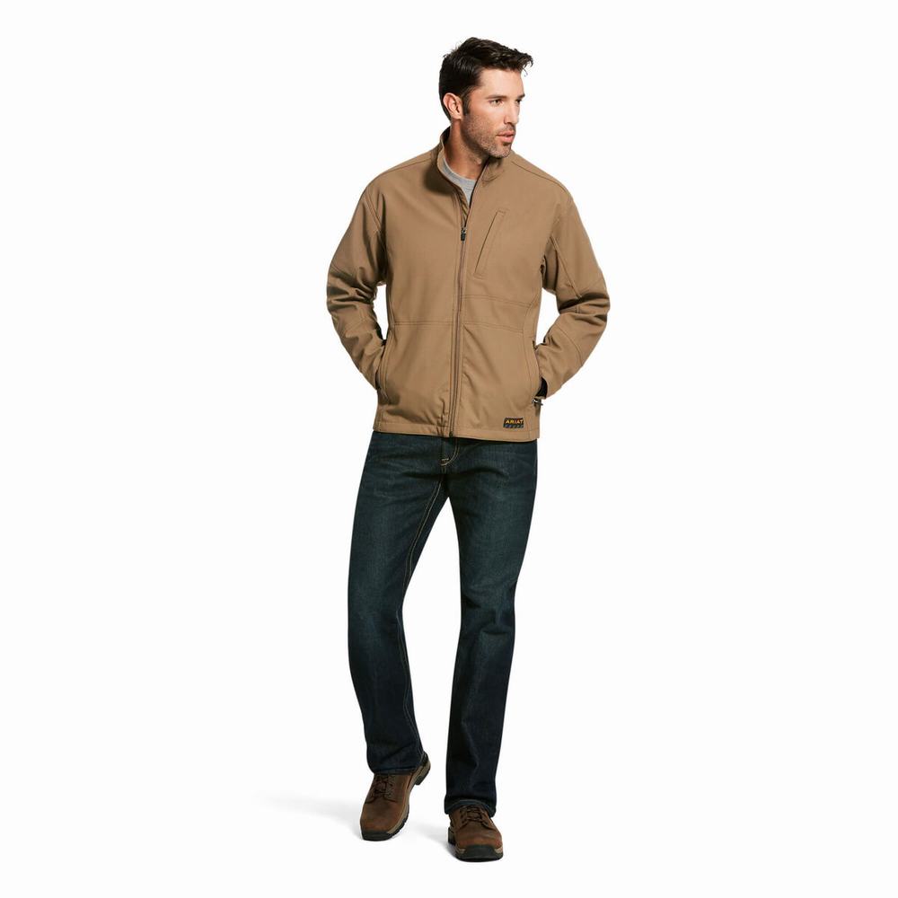 Giacca Ariat Rebar Stretch Tela Softshell Uomo Khaki | IT892YDEB