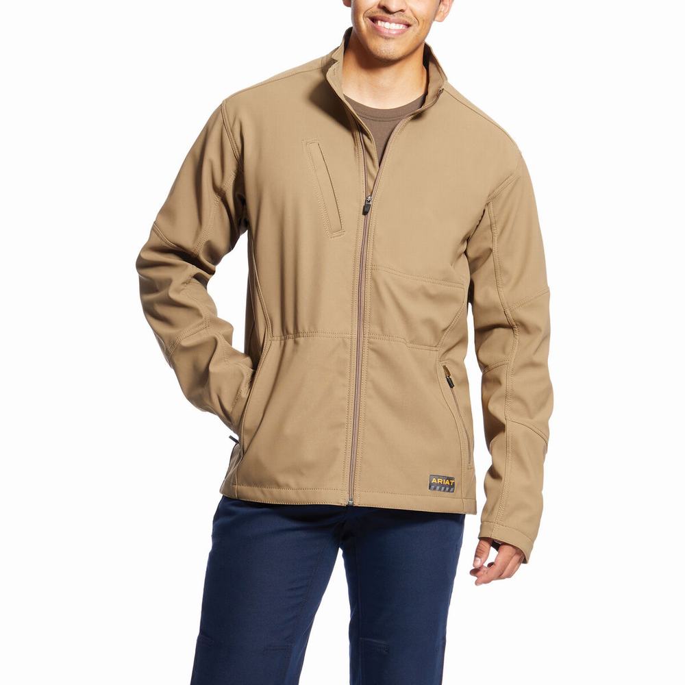 Giacca Ariat Rebar Stretch Tela Softshell Uomo Khaki | IT892YDEB