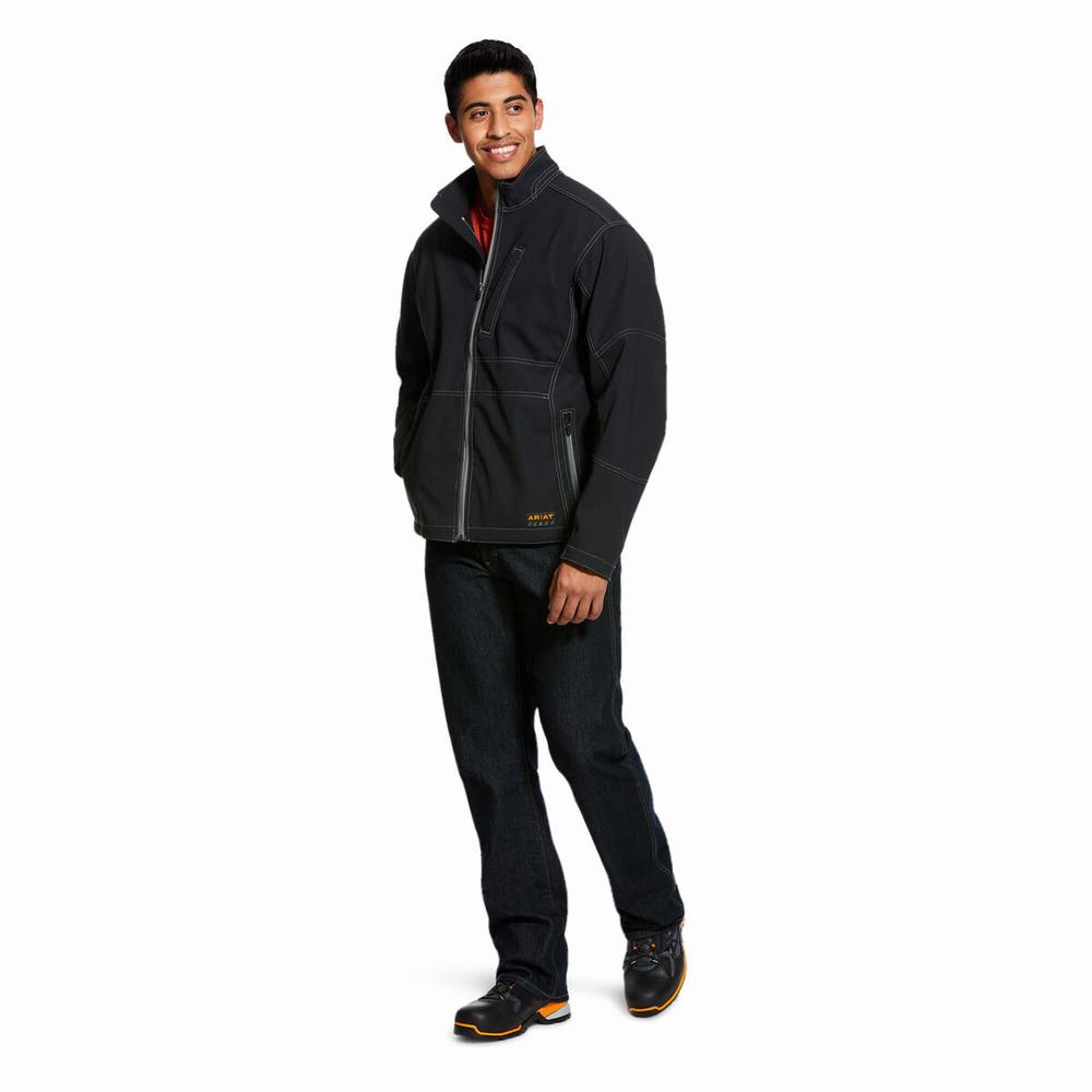 Giacca Ariat Rebar Stretch Tela Softshell Uomo Nere | IT937UCDE