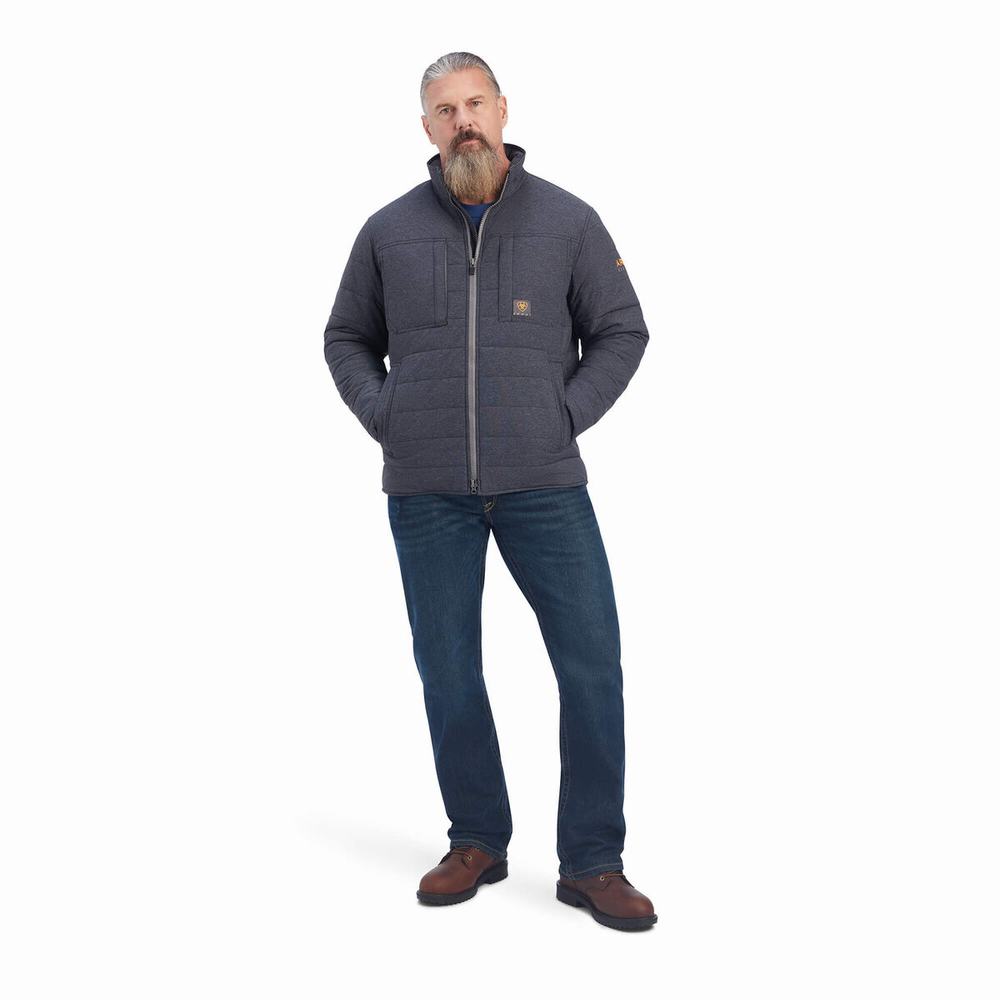 Giacca Ariat Rebar Valiant Stretch Tela Acqua Resistant Insulated Uomo Grigie | IT497JFPD