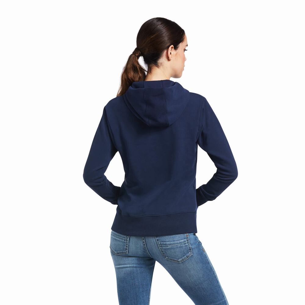 Hoodies Ariat 3D Logo 2.0 Donna Blu Marino | IT385FWRI