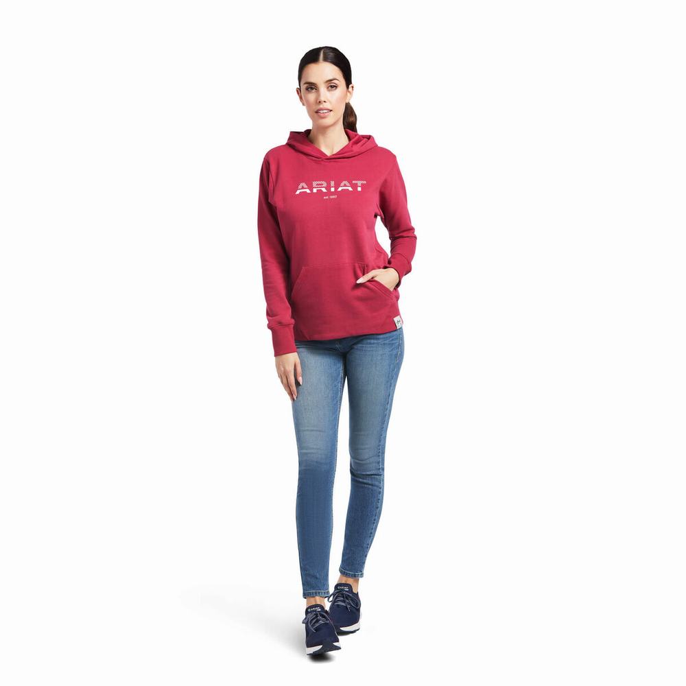 Hoodies Ariat 3D Logo 2.0 Donna Rosse | IT840KEAR