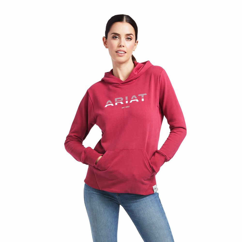 Hoodies Ariat 3D Logo 2.0 Donna Rosse | IT840KEAR