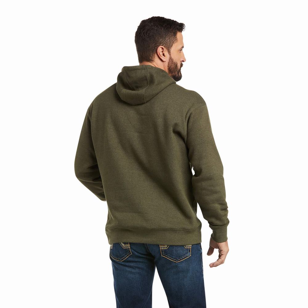 Hoodies Ariat Basic Uomo Verde Oliva | IT162YJCS