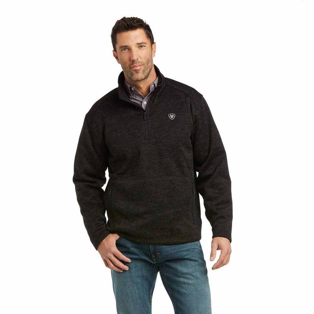 Hoodies Ariat Caldwell 1/4 Zip Uomo Grigie | IT217YXTD