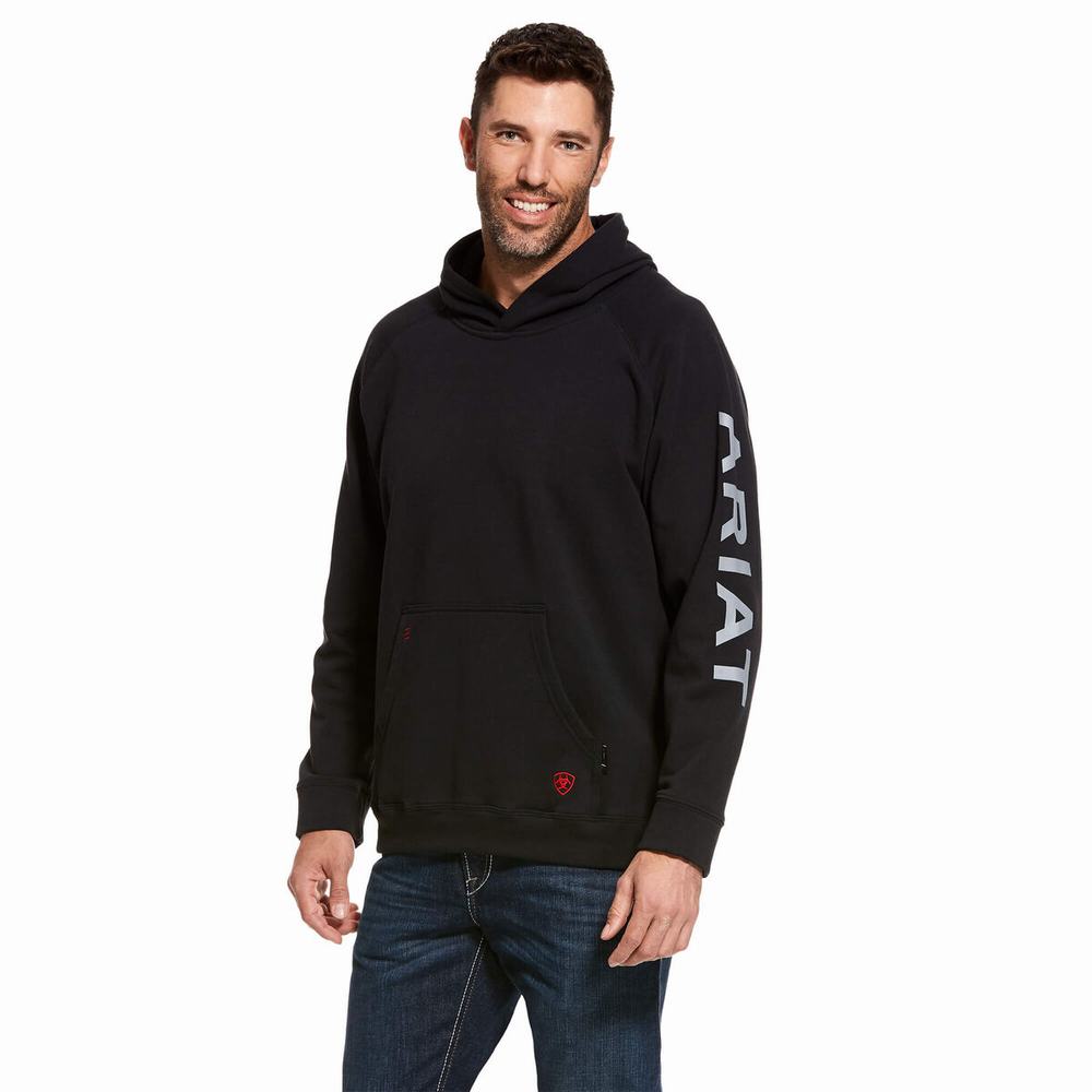 Hoodies Ariat FR Primo Fleece Logo Uomo Nere | IT983QANP